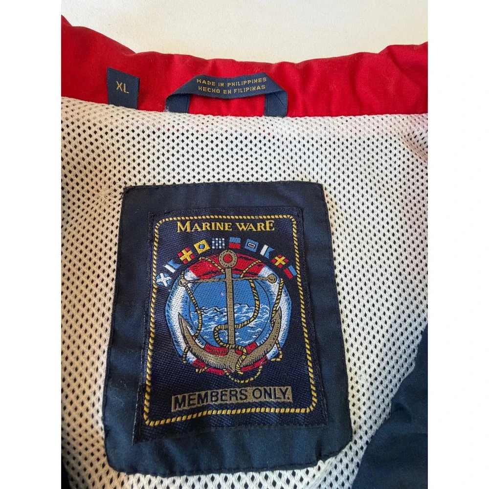 Vintage Members Only 90s Marine Ware Sailing Jacket Windbreaker Colorblock  XL
